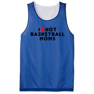 I Love Hot Basketball Moms Funny Red Heart Meaningful Gift Mesh Reversible Basketball Jersey Tank