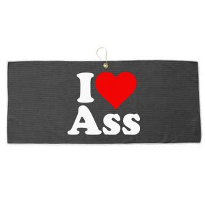 I Love Heart Ass Large Microfiber Waffle Golf Towel