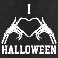 I Love Halloween Skeleton Heart 7 Panel Mesh Trucker Snapback Hat