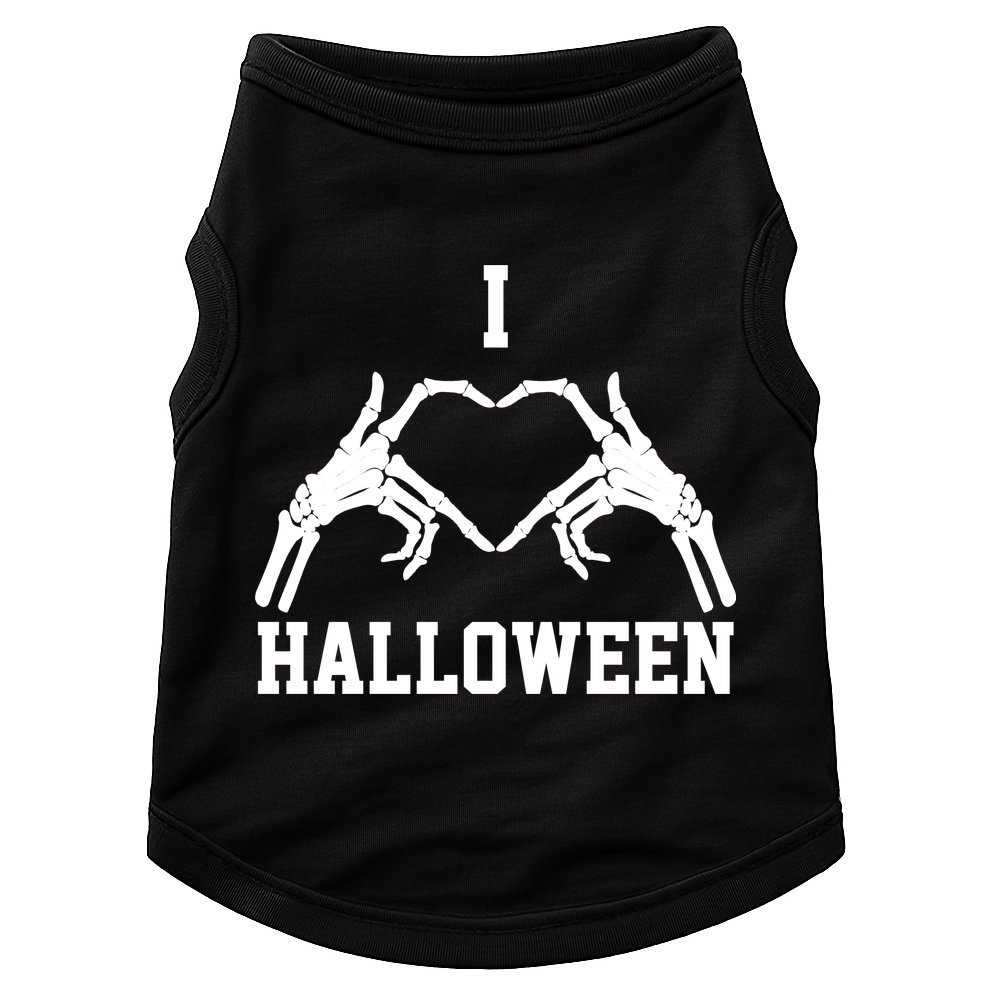 I Love Halloween Skeleton Heart Doggie Tank