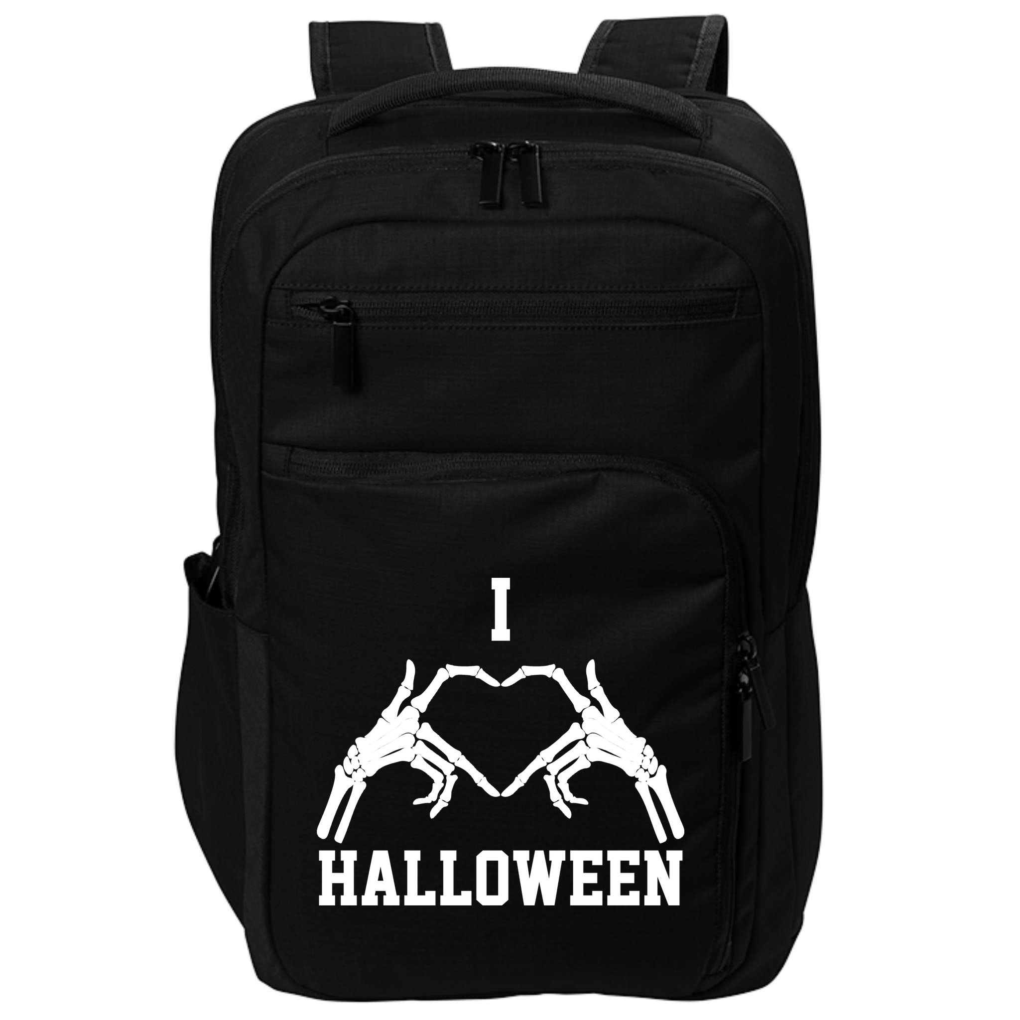 I Love Halloween Skeleton Heart Impact Tech Backpack