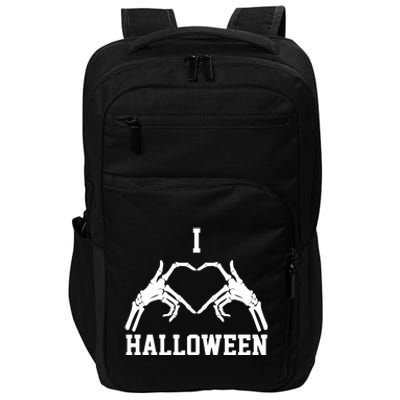 I Love Halloween Skeleton Heart Impact Tech Backpack