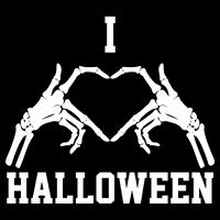 I Love Halloween Skeleton Heart Flatbill Hat