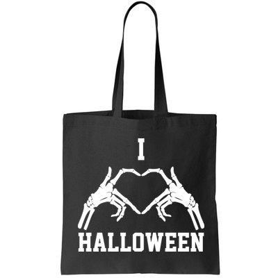 I Love Halloween Skeleton Heart Bag