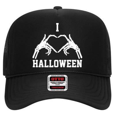 I Love Halloween Skeleton Heart Trucker Hat