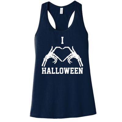 I Love Halloween Skeleton Heart Women's Racerback Tank