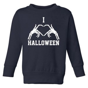 I Love Halloween Skeleton Heart Toddler Sweatshirt