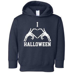 I Love Halloween Skeleton Heart Toddler Hoodie