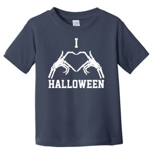 I Love Halloween Skeleton Heart Toddler T-Shirt