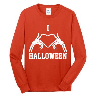 I Love Halloween Skeleton Heart Tall Long Sleeve T-Shirt