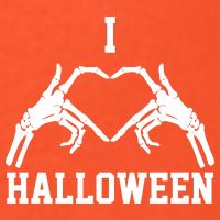 I Love Halloween Skeleton Heart Poster
