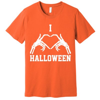 I Love Halloween Skeleton Heart Premium T-Shirt