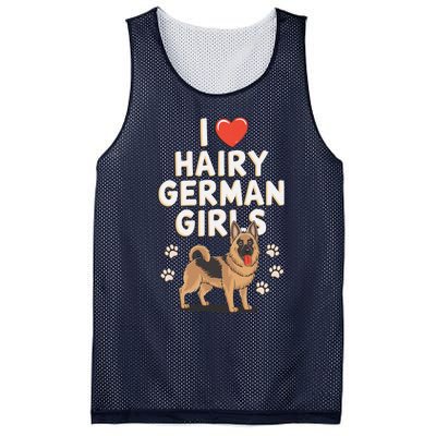 I Love Hairy German Mesh Reversible Basketball Jersey Tank