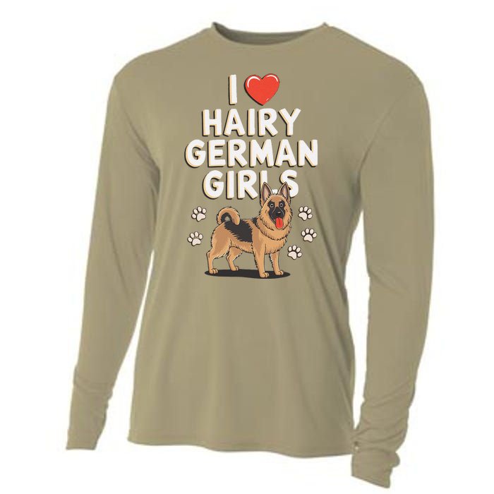 I Love Hairy German Cooling Performance Long Sleeve Crew