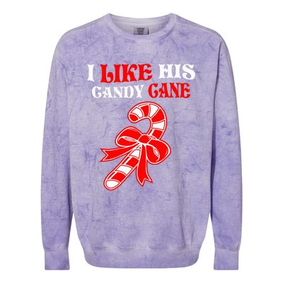 I Like His Candy Cane Funny Couples Matching Christmas Colorblast Crewneck Sweatshirt