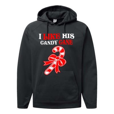 I Like His Candy Cane Funny Couples Matching Christmas Performance Fleece Hoodie