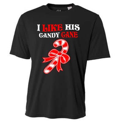 I Like His Candy Cane Funny Couples Matching Christmas Cooling Performance Crew T-Shirt