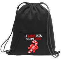 I Like His Candy Cane Funny Couples Matching Christmas Sweatshirt Cinch Pack Bag