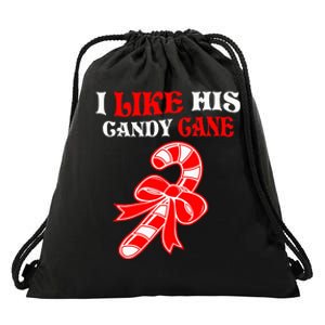 I Like His Candy Cane Funny Couples Matching Christmas Drawstring Bag