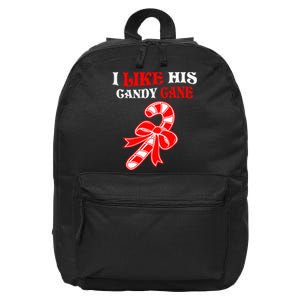 I Like His Candy Cane Funny Couples Matching Christmas 16 in Basic Backpack