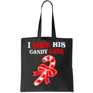 I Like His Candy Cane Funny Couples Matching Christmas Tote Bag