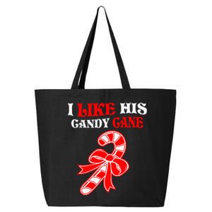 I Like His Candy Cane Funny Couples Matching Christmas 25L Jumbo Tote