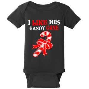 I Like His Candy Cane Funny Couples Matching Christmas Baby Bodysuit