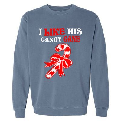 I Like His Candy Cane Funny Couples Matching Christmas Garment-Dyed Sweatshirt