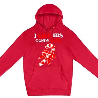 I Like His Candy Cane Funny Couples Matching Christmas Premium Pullover Hoodie