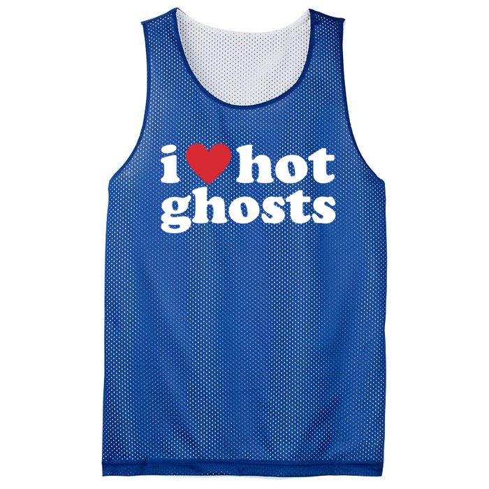 I Love Hot Ghosts Funny Halloween Costume Funny Gift Mesh Reversible Basketball Jersey Tank