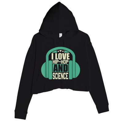 I Love Hip Hop And Science Crop Fleece Hoodie