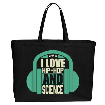 I Love Hip Hop And Science Cotton Canvas Jumbo Tote