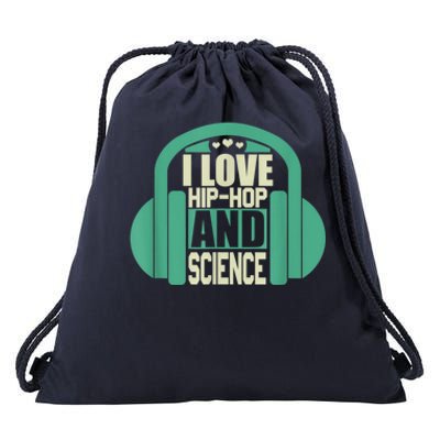 I Love Hip Hop And Science Drawstring Bag