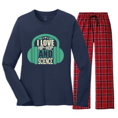 I Love Hip Hop And Science Women's Long Sleeve Flannel Pajama Set 