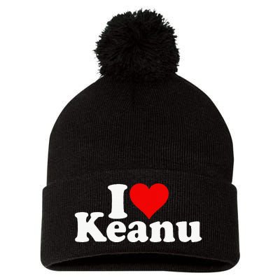 I Love Heart Keanu Pom Pom 12in Knit Beanie