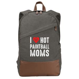 I Love Hot Paintball Moms Gift Cotton Canvas Backpack