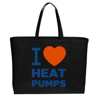 I Love Heat Pumps I Heart Heat Pumps Cotton Canvas Jumbo Tote