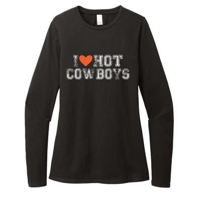 I Love Hot Cowboys Groovy Vintage I Love Cowboys Womens CVC Long Sleeve Shirt