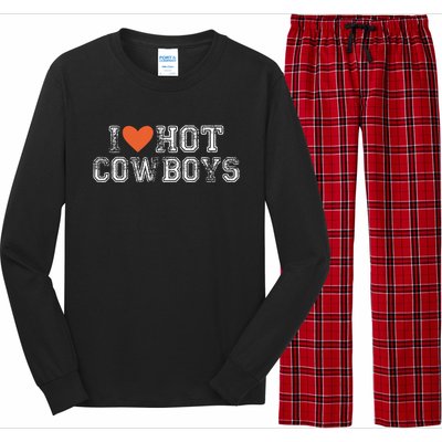 I Love Hot Cowboys Groovy Vintage I Love Cowboys Long Sleeve Pajama Set