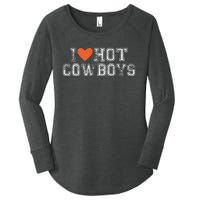 I Love Hot Cowboys Groovy Vintage I Love Cowboys Women's Perfect Tri Tunic Long Sleeve Shirt