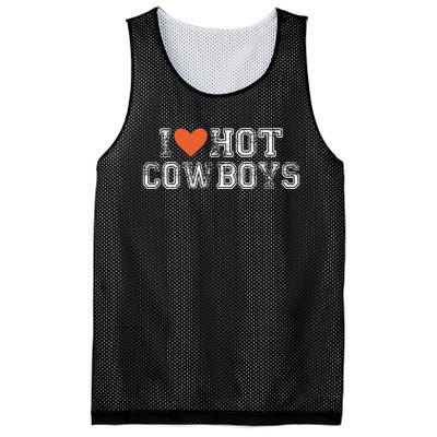 I Love Hot Cowboys Groovy Vintage I Love Cowboys Mesh Reversible Basketball Jersey Tank