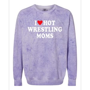 I Love Hot Wrestling Moms Groovy I Heart Hot Wrestling Moms  Colorblast Crewneck Sweatshirt