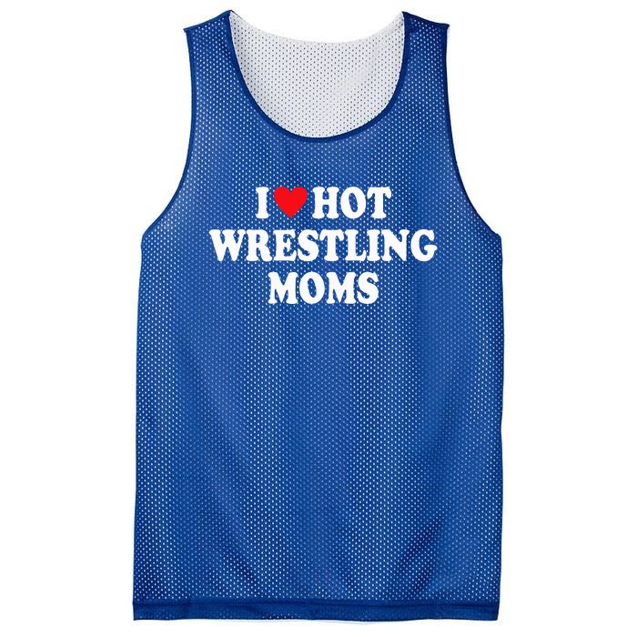 I Love Hot Wrestling Moms Groovy I Heart Hot Wrestling Moms  Mesh Reversible Basketball Jersey Tank