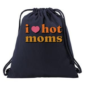 I Love Hot Moms Retro Drawstring Bag