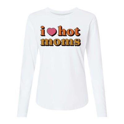 I Love Hot Moms Retro Womens Cotton Relaxed Long Sleeve T-Shirt