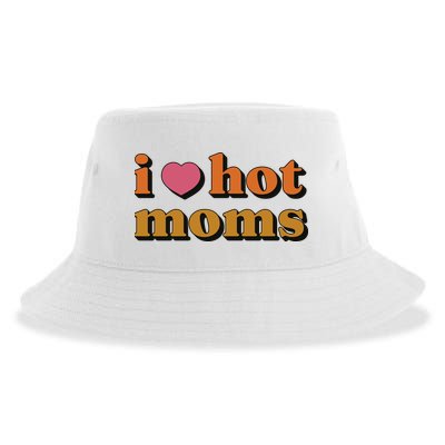 I Love Hot Moms Retro Sustainable Bucket Hat