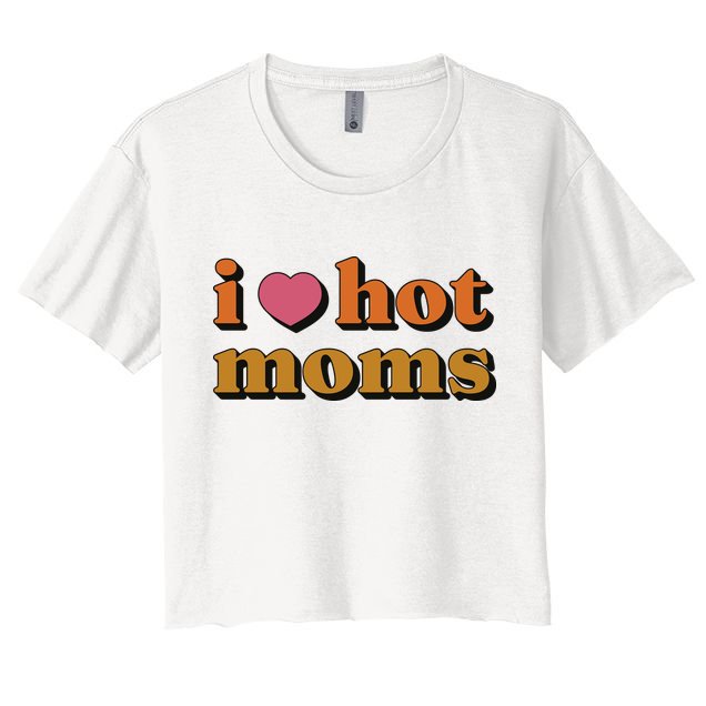 I Love Hot Moms Retro Crop Top