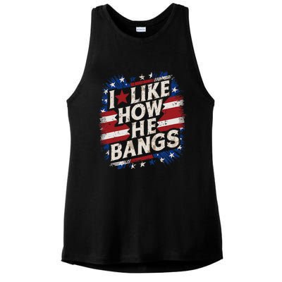 I Like How He Bang Fireworks 4th Of July Funny Couples Ladies PosiCharge Tri-Blend Wicking Tank