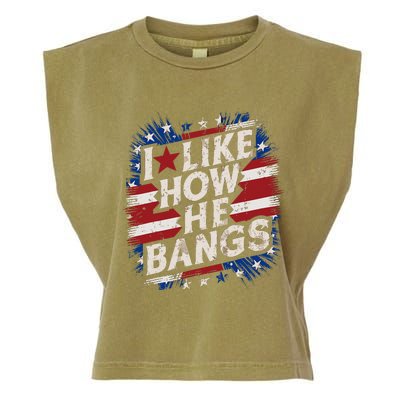 I Like How He Bang Fireworks 4th Of July Funny Couples Garment-Dyed Women's Muscle Tee