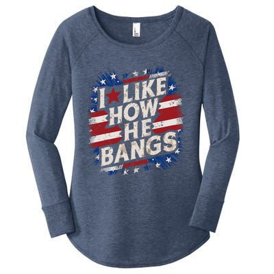 I Like How He Bang Fireworks 4th Of July Funny Couples Women's Perfect Tri Tunic Long Sleeve Shirt